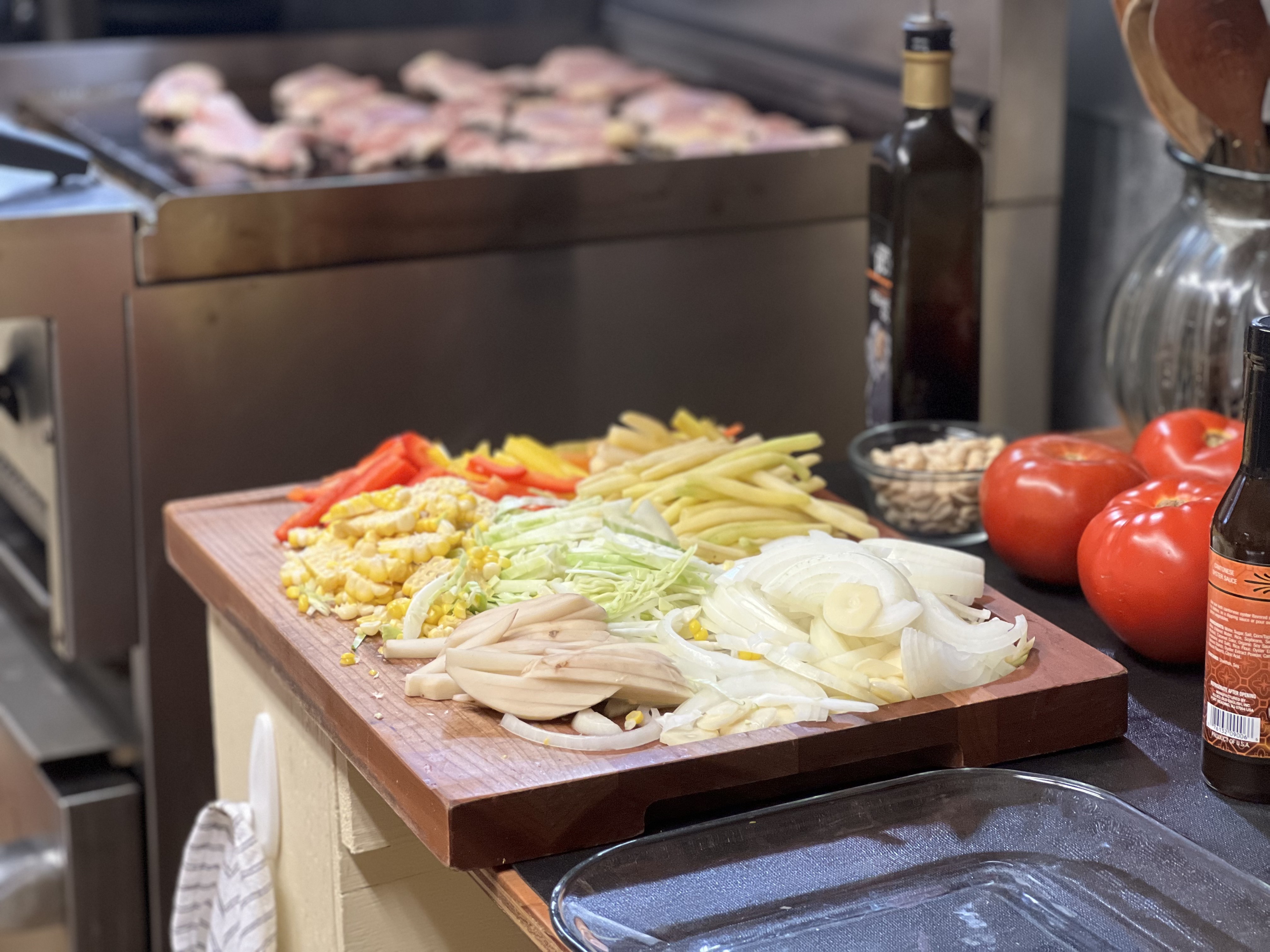 Ingredients prepped for pad thai night